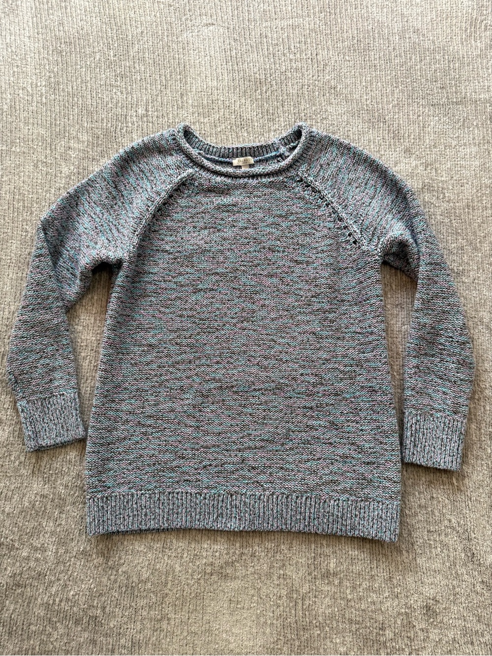 Talbots Multicolor Knit‎ Sweater Size Large Chunky Crewneck Cozy Pullover